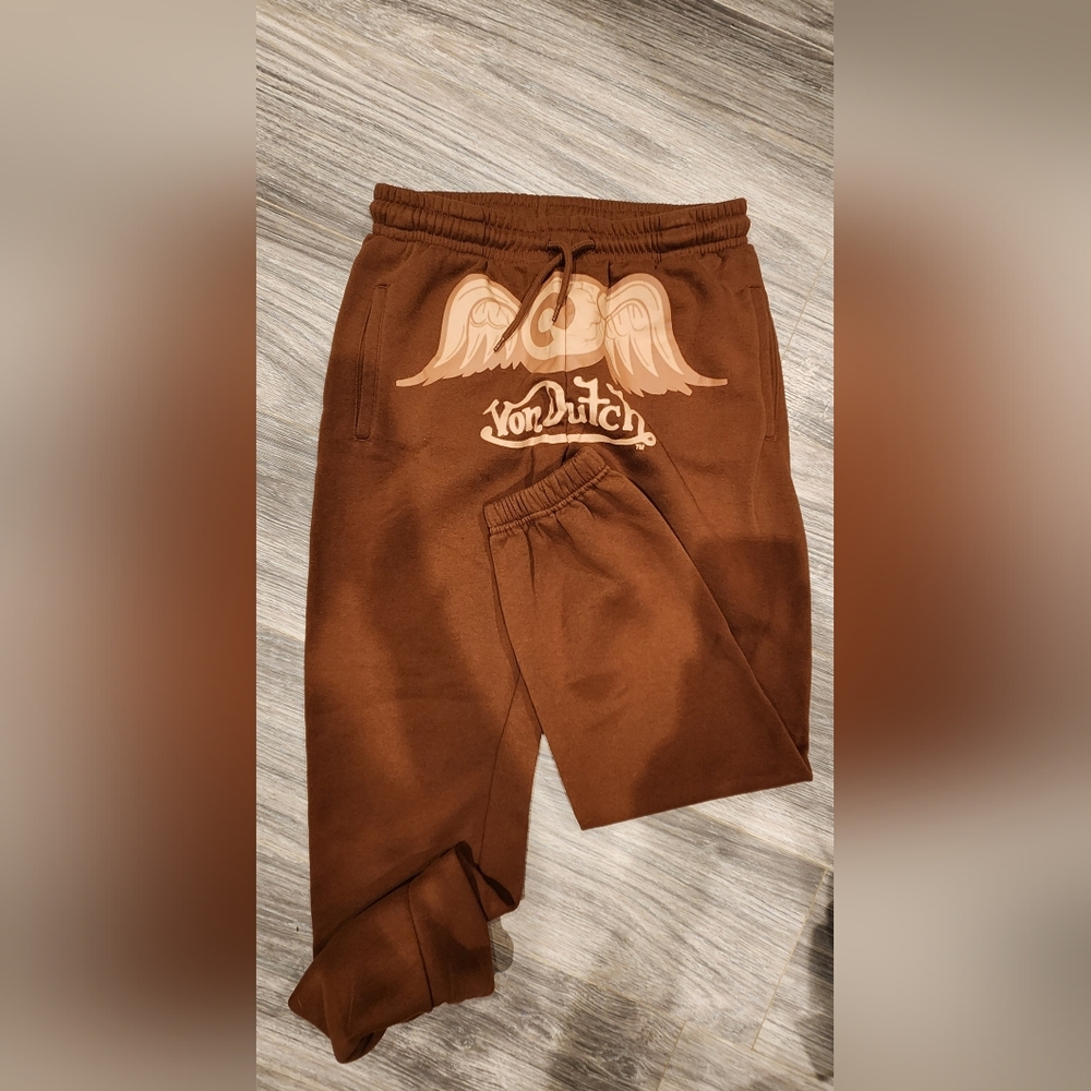 Von Dutch Womens Chocolate Brown Joggers